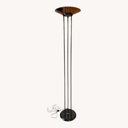 Used Vintage Copper & Chrome Torchiere Floor Lamp for sale on AptDeco