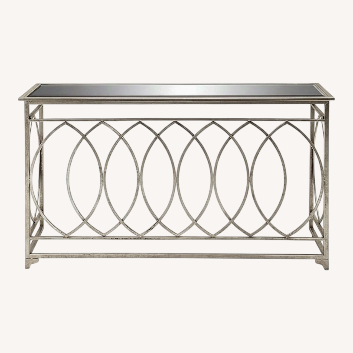 Elegant Wrought Iron & Glass Console Table - image-0