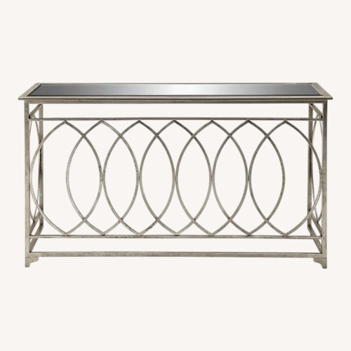 Used Elegant Wrought Iron & Glass Console Table for sale on AptDeco