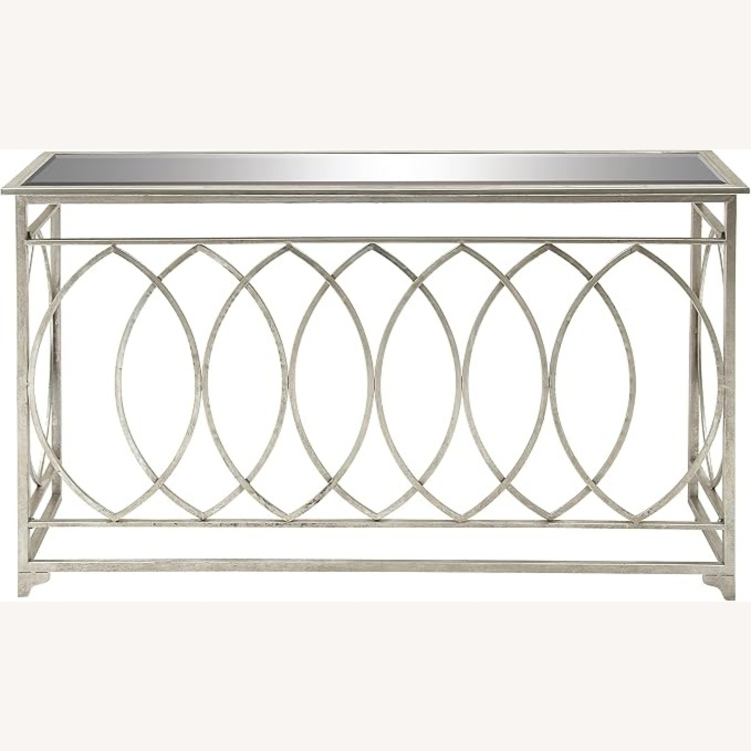 Elegant Wrought Iron & Glass Console Table - image-5