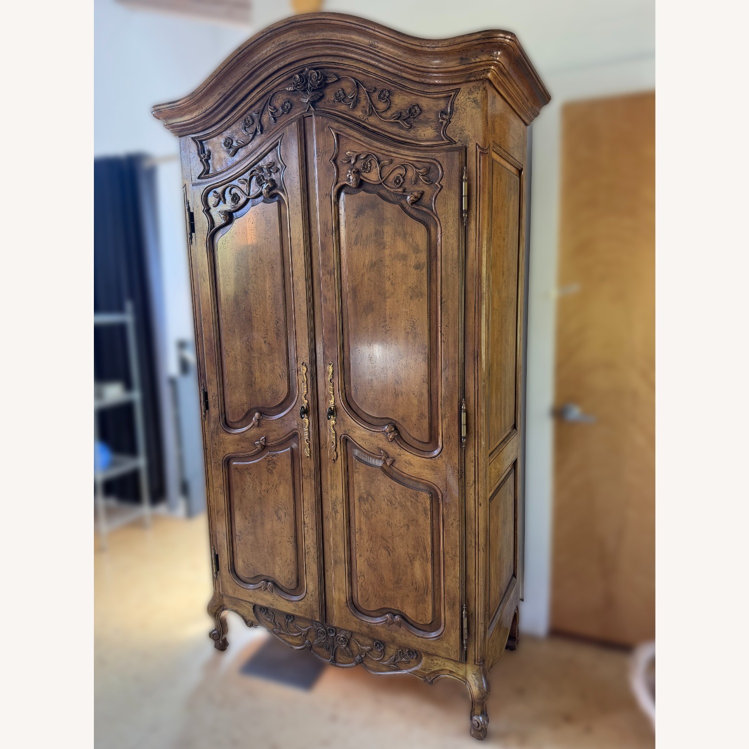 Henredon Channel Crossing Dark Brown Wood Armoire - image-1