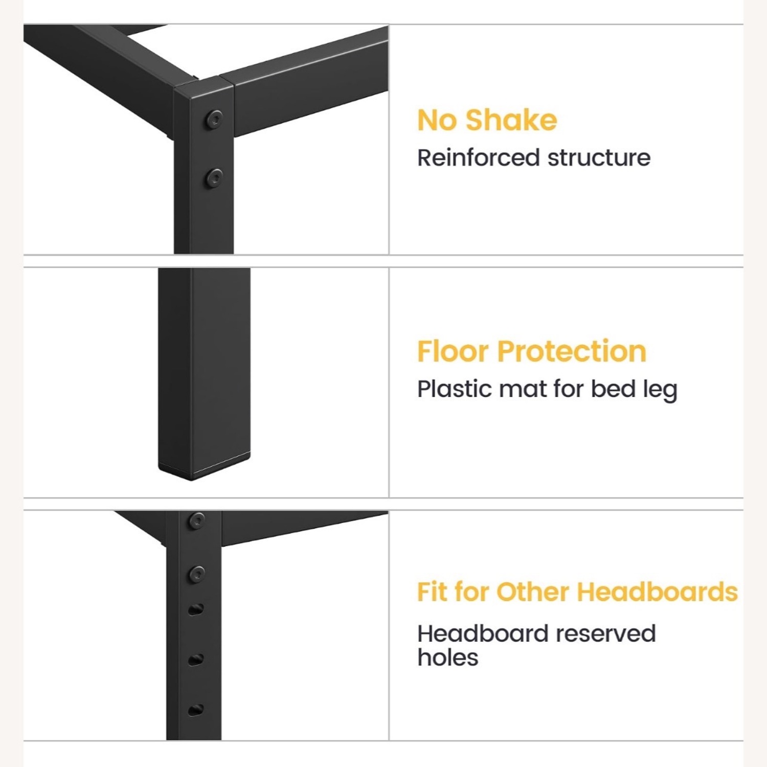 Amazon Black Metal Full Bed Frame  - image-3