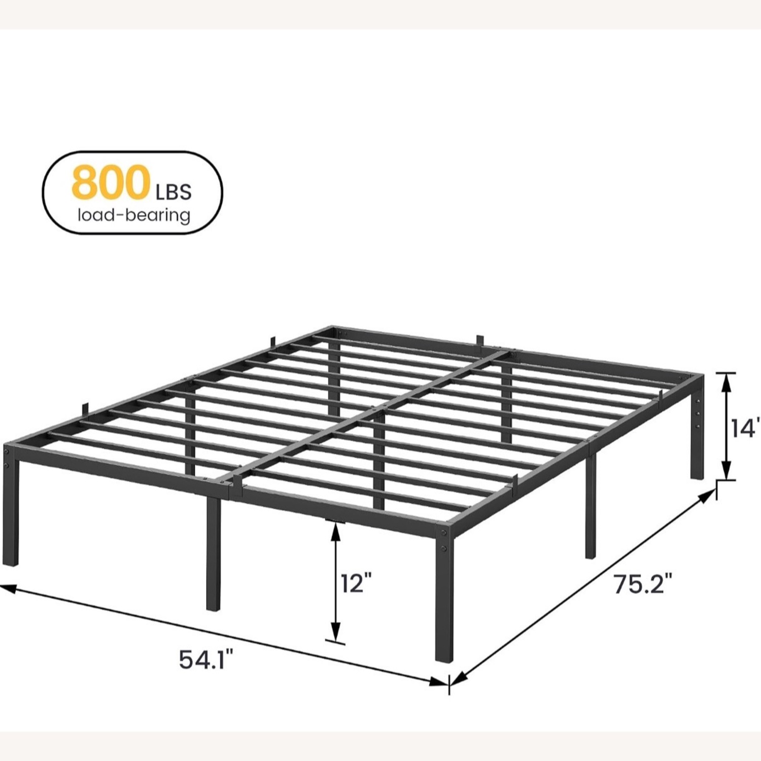 Amazon Black Metal Full Bed Frame  - image-2