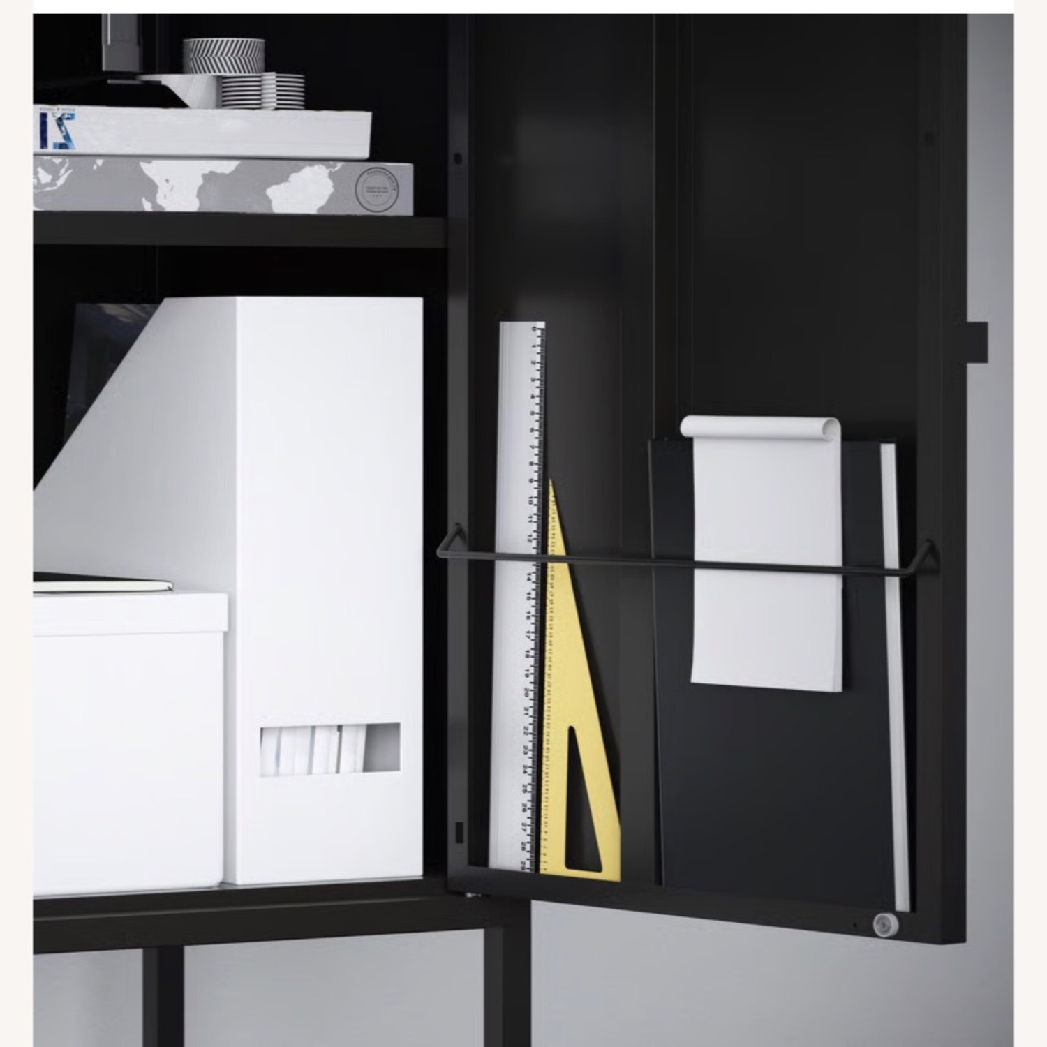 IKEA LIXHULT Black Metal Nightstand - image-2