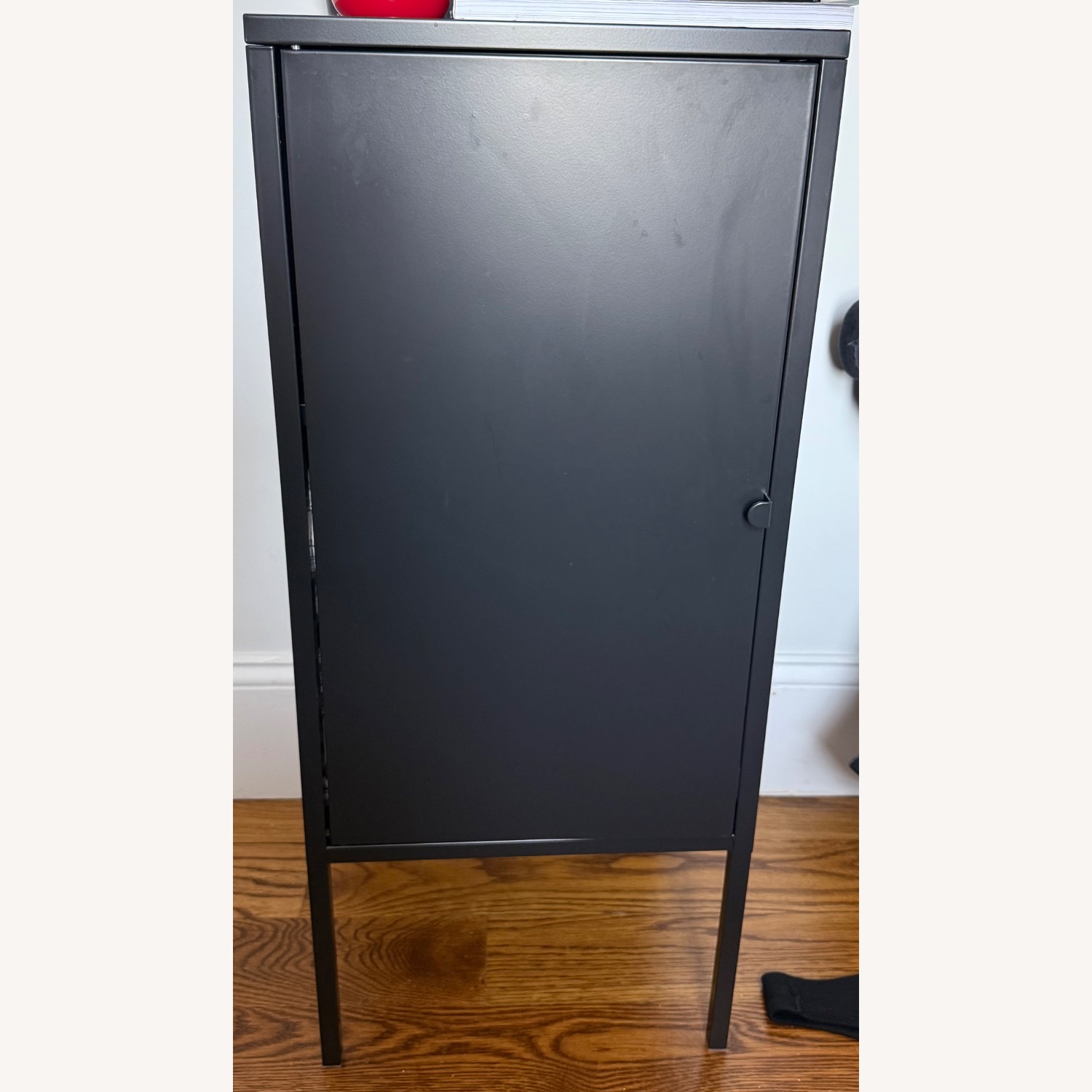IKEA LIXHULT Black Metal Nightstand - image-1