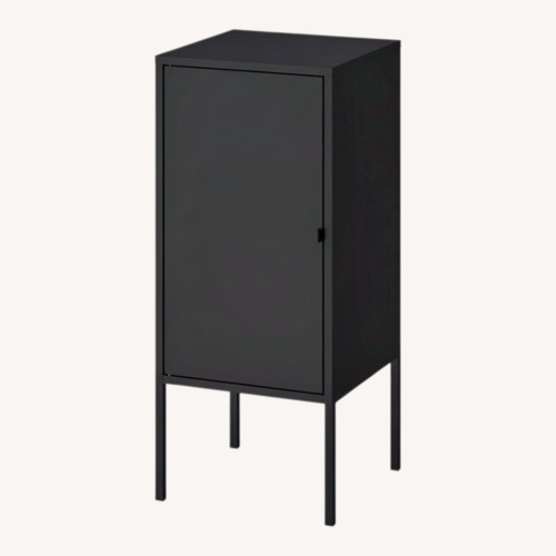 Used IKEA LIXHULT Black Metal Nightstand for sale on AptDeco