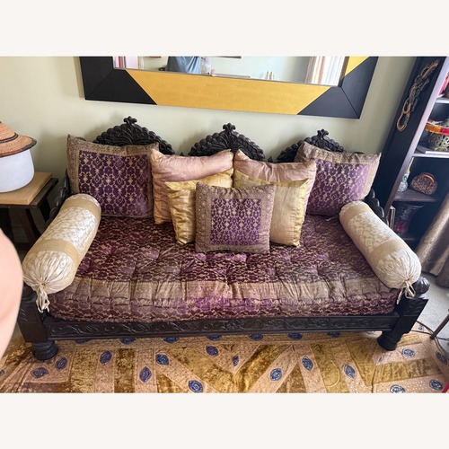 Used Vintage/Antique Finds Dark Brown Wood Daybed for sale on AptDeco