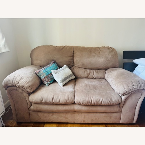 Used Raymour & Flanigan Light Brown 2 Seater Sofa for sale on AptDeco