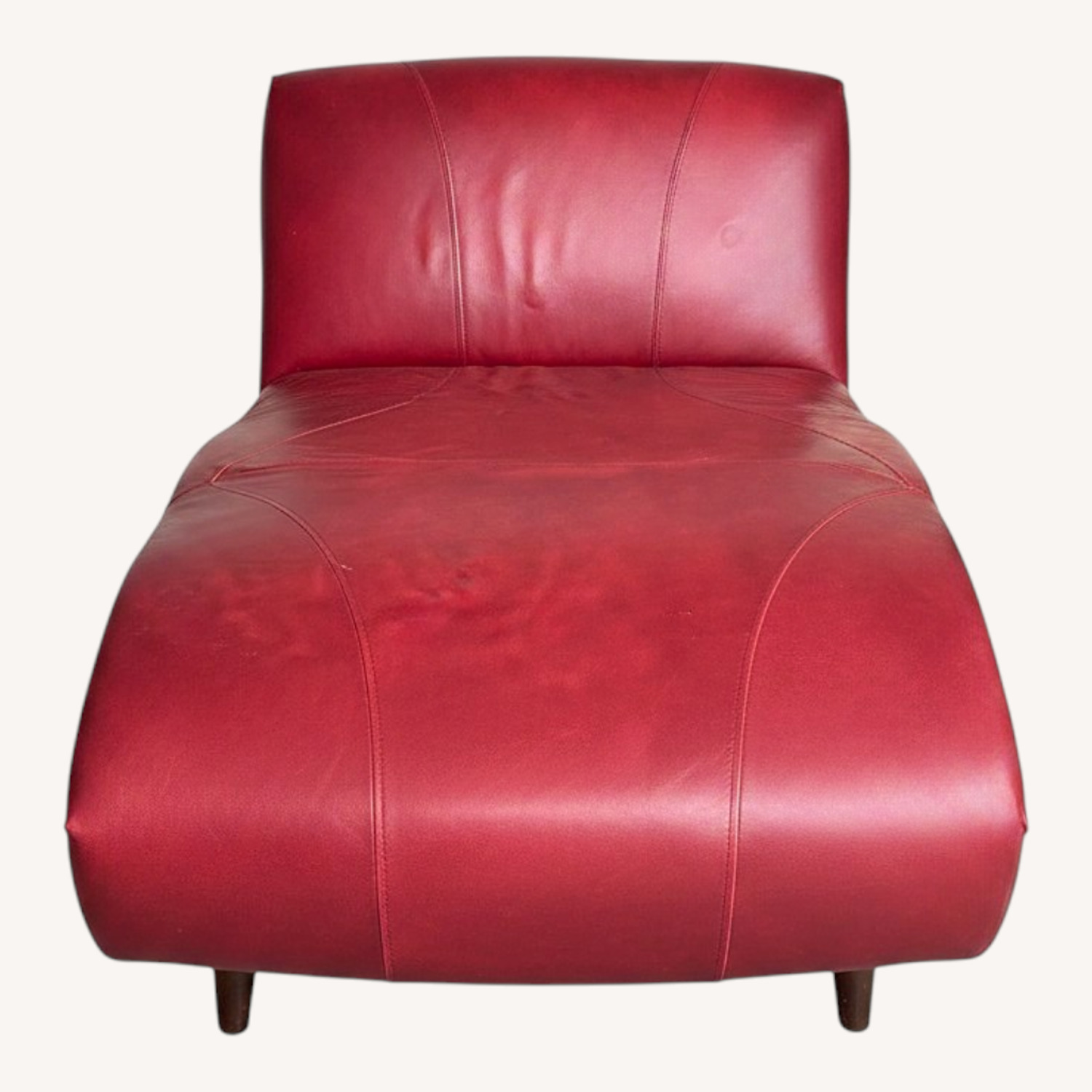Red Leather Accent Chair - image-0
