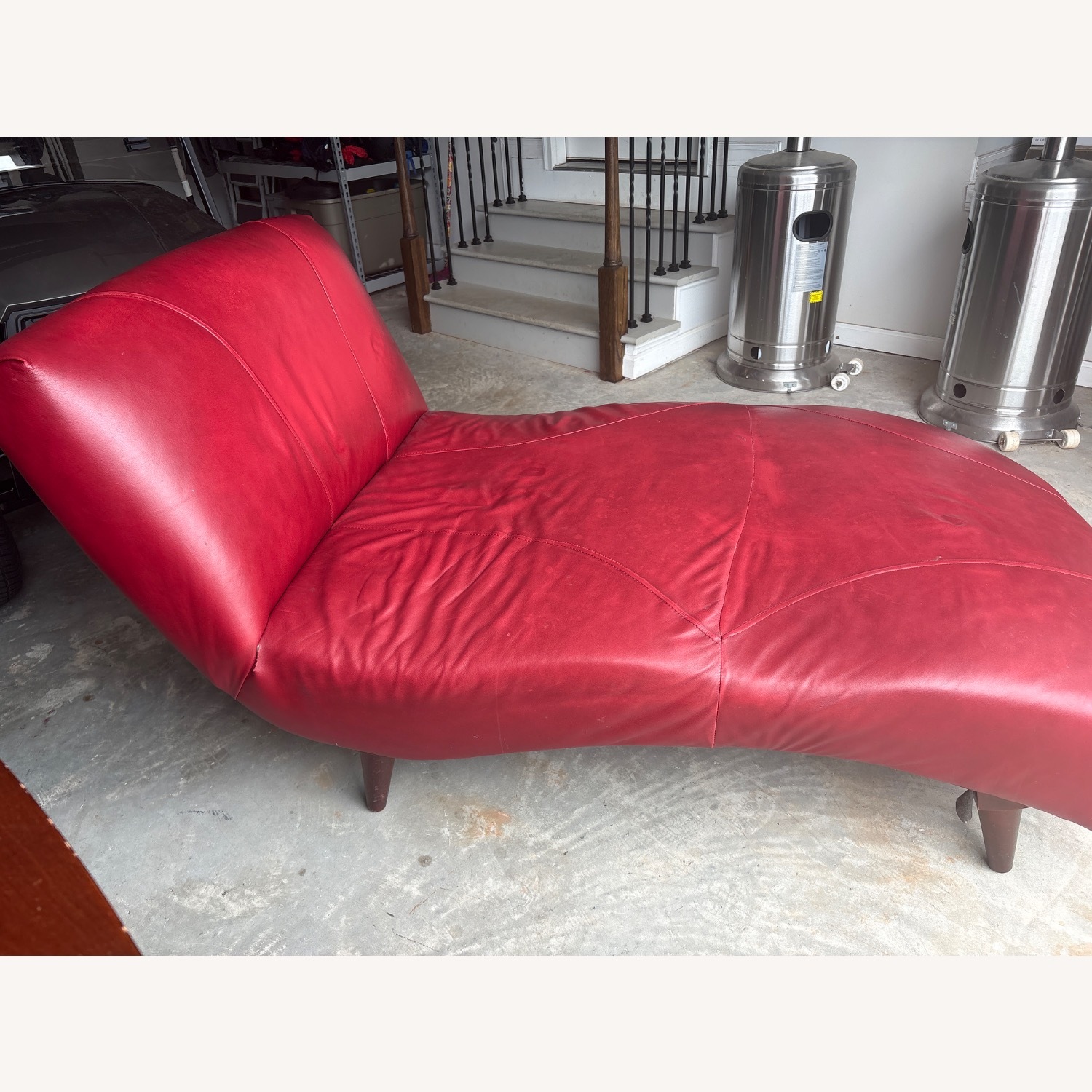Red Leather Accent Chair - image-3