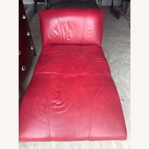 Used Red Leather Accent Chair for sale on AptDeco