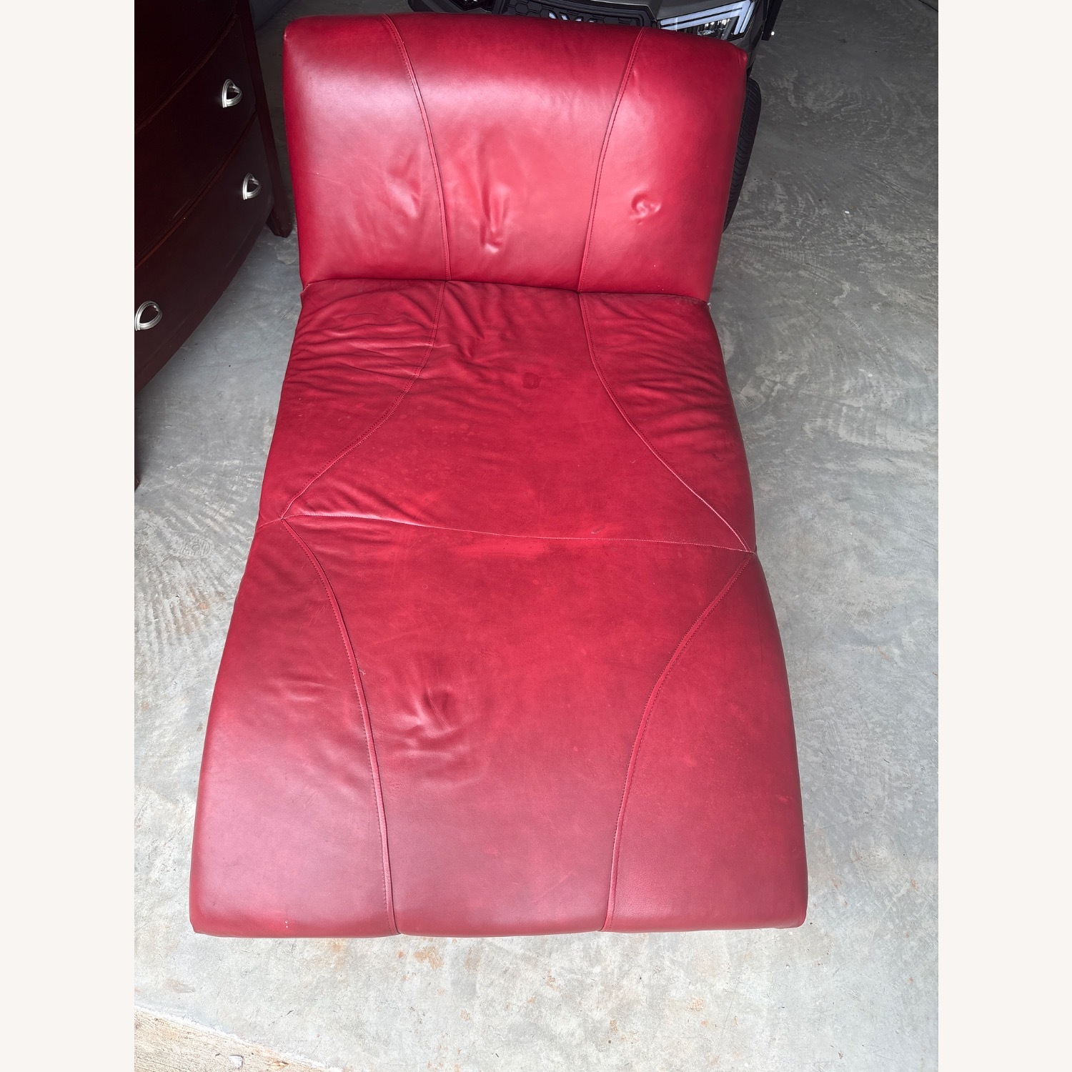 Red Leather Accent Chair - image-2