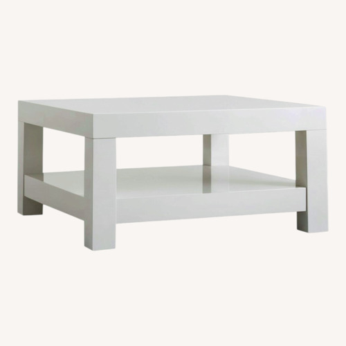 Used CB2 White Lacquer Coffee Table for sale on AptDeco
