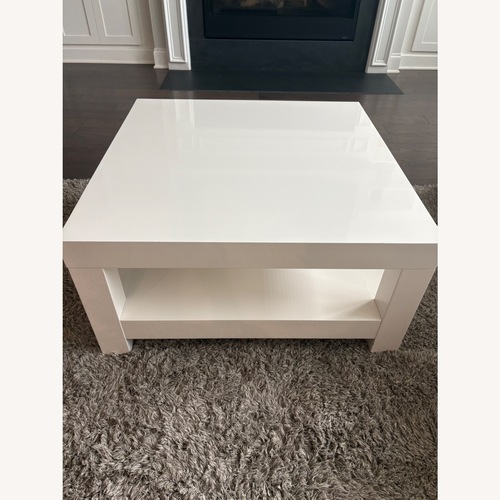 Used CB2 White Lacquer Coffee Table for sale on AptDeco