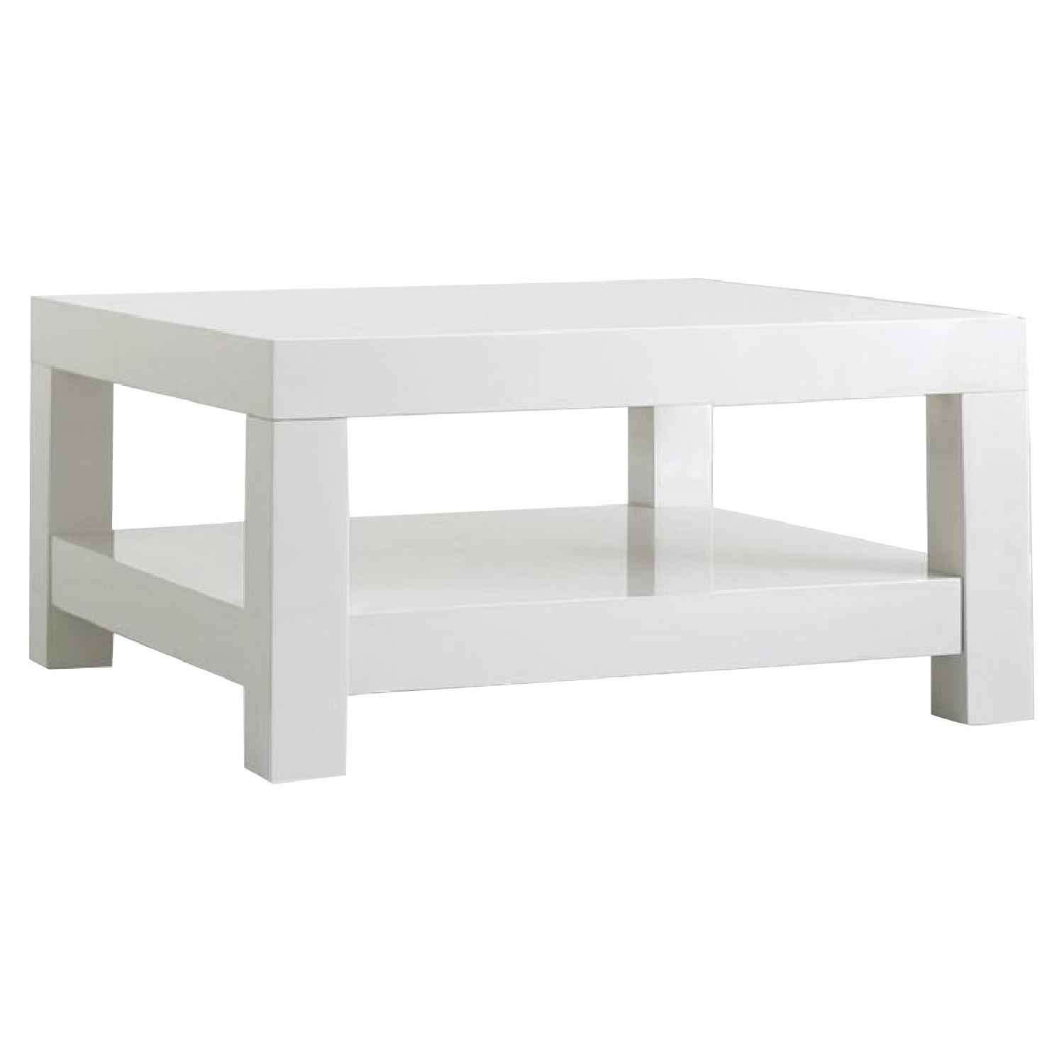CB2 White Lacquer Coffee Table - image-6