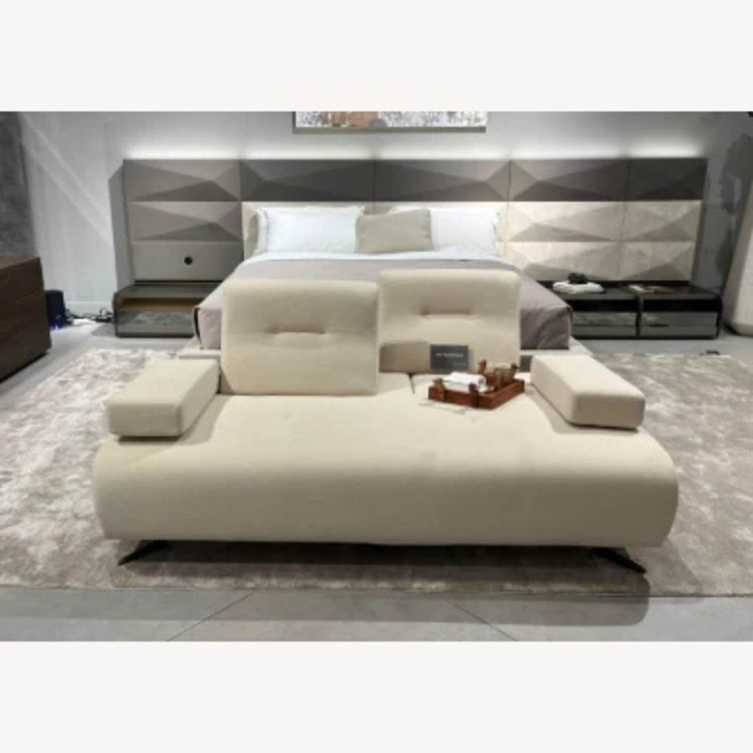 Lazzoni Light Gray Fabric 3+ Seater Sofa - image-5