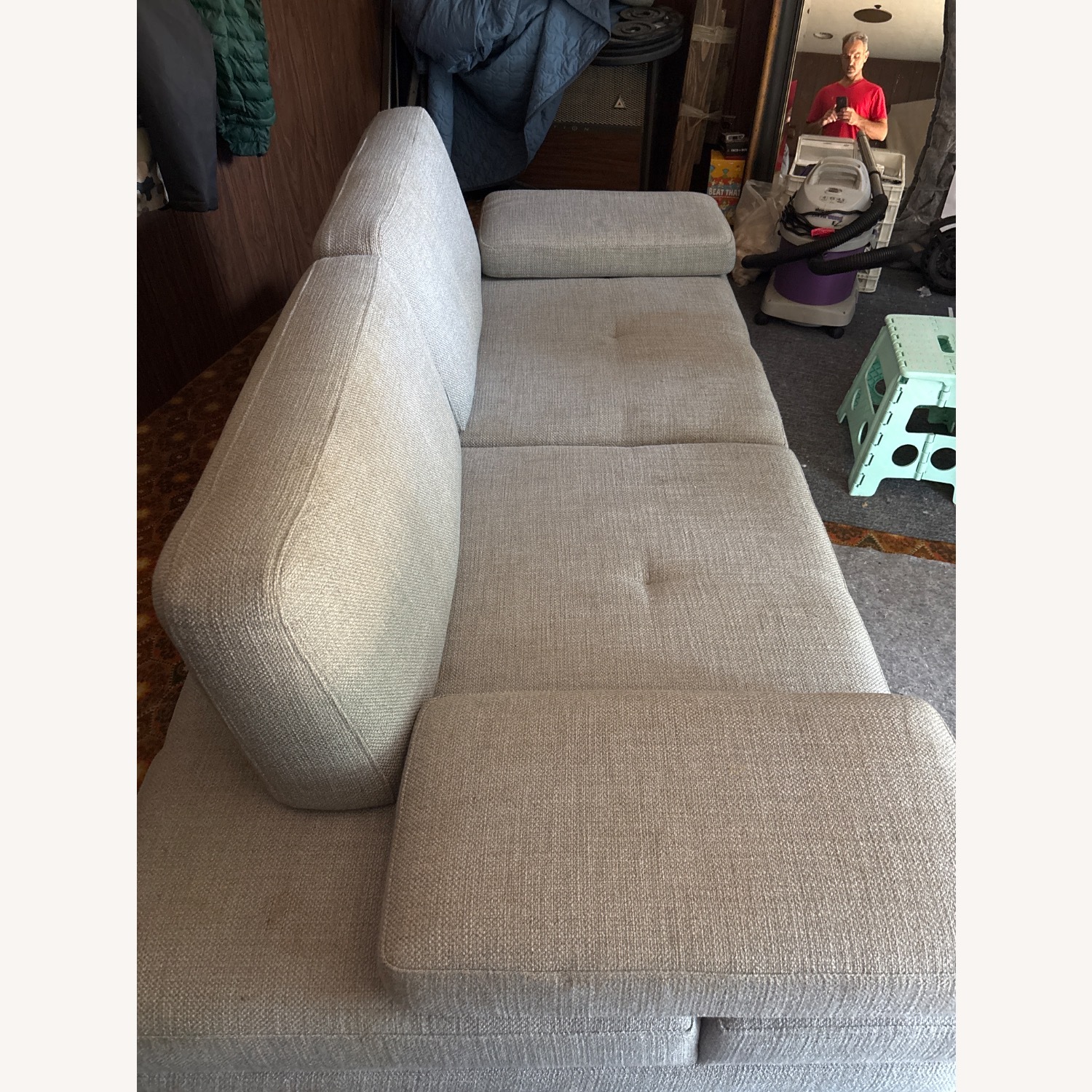 Lazzoni Light Gray Fabric 3+ Seater Sofa - image-3