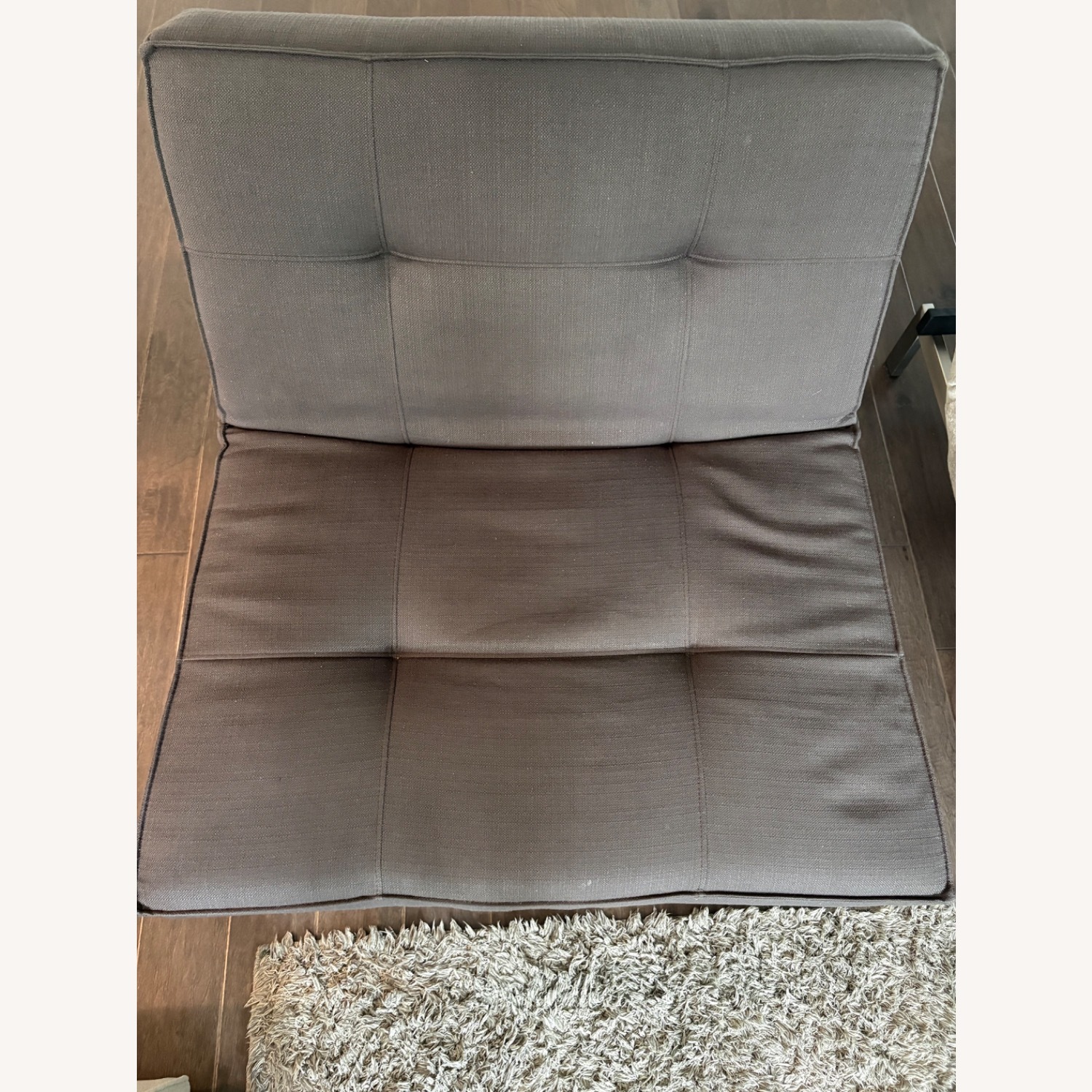 Dark Gray Fabric Accent Chair - image-1