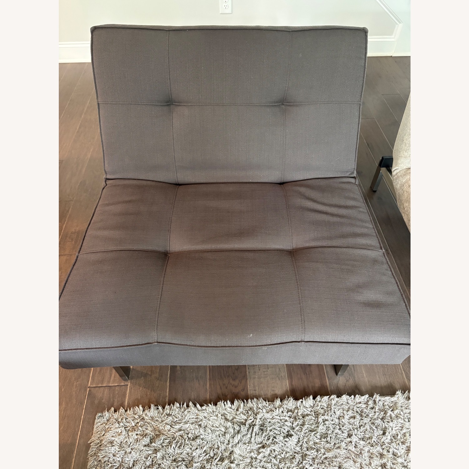 Dark Gray Fabric Accent Chair - image-2