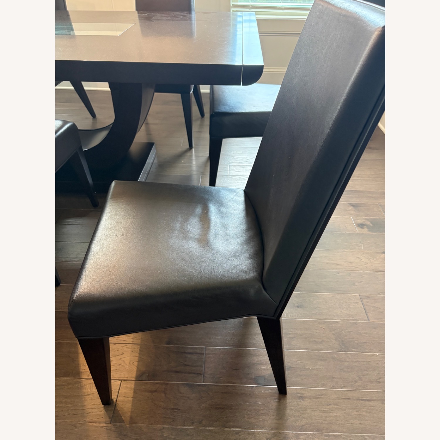 Dark Brown Leather Dining Chair - image-3