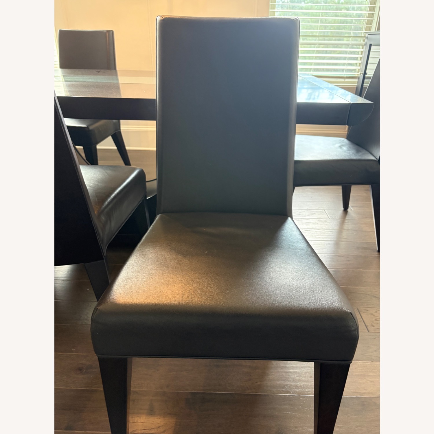 Dark Brown Leather Dining Chair - image-2
