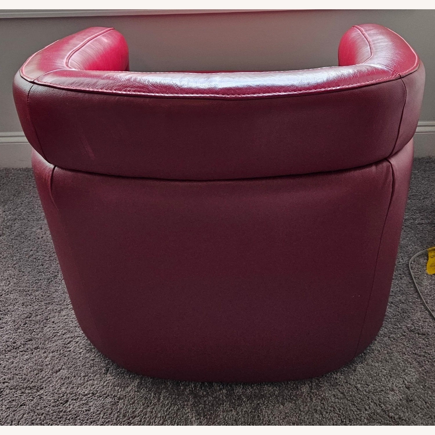 Red Leather Accent Chair - image-3