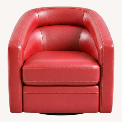 Used Red Leather Accent Chair for sale on AptDeco