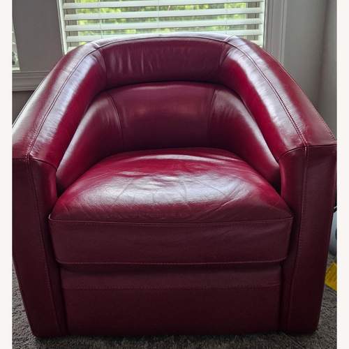 Used Red Leather Accent Chair for sale on AptDeco