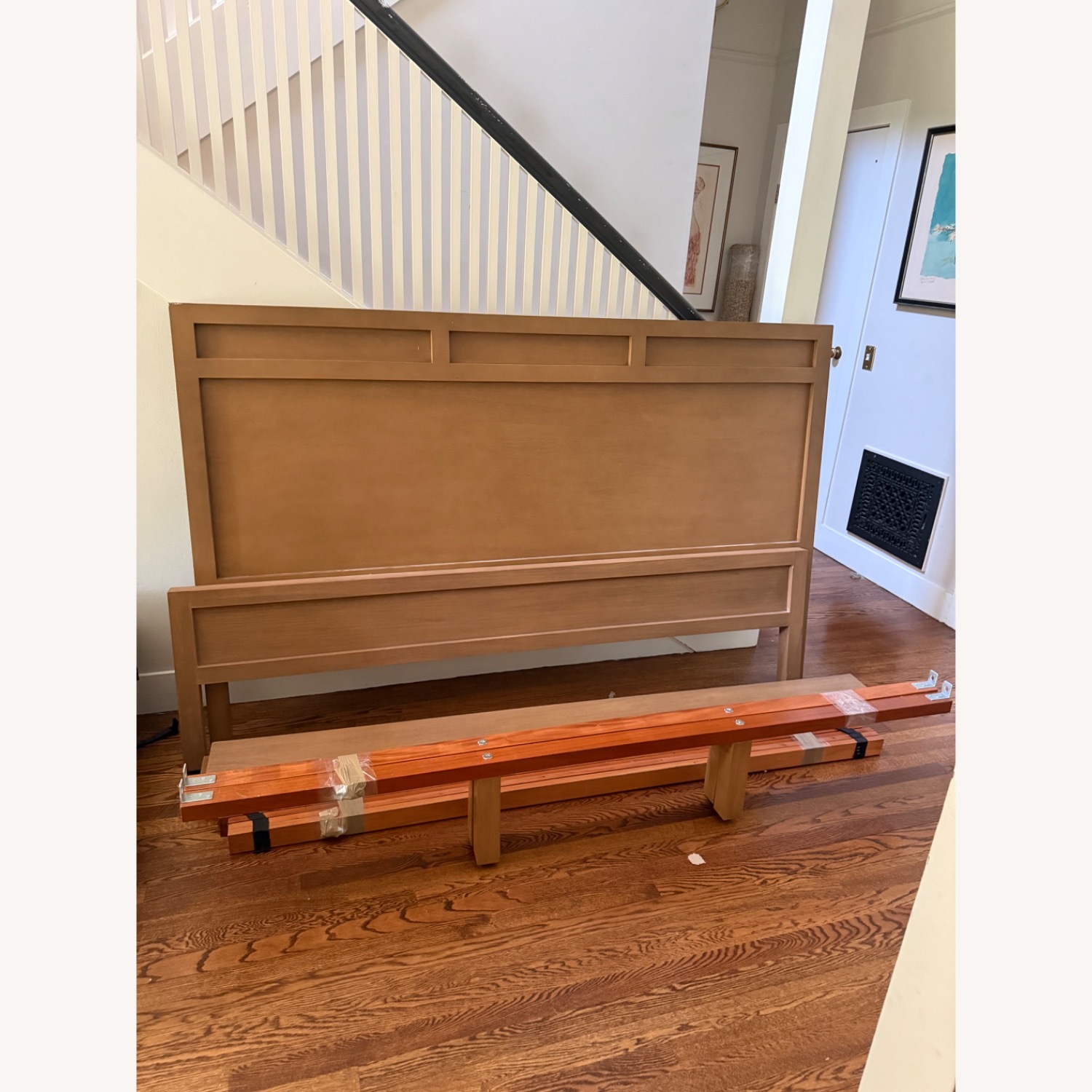 Crate & Barrel Keane Driftwood Solid King Bed Frame - image-2