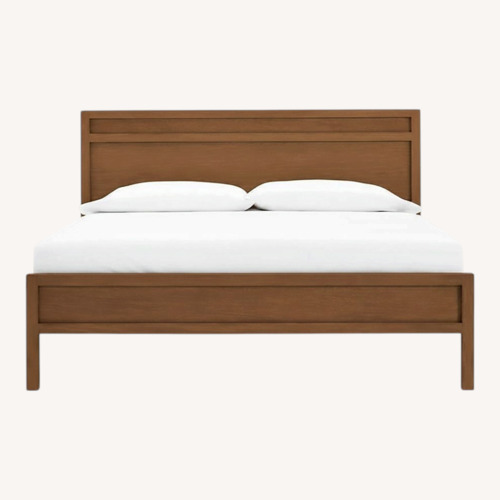 Used Crate & Barrel Keane Driftwood Solid King Bed Frame for sale on AptDeco