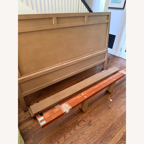 Used Crate & Barrel Keane Driftwood Solid King Bed Frame for sale on AptDeco