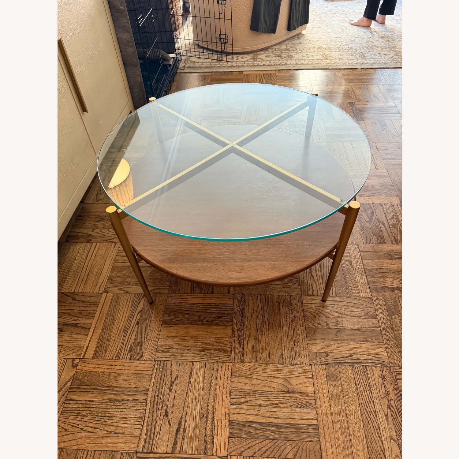 West Elm Mid-Century Art Display Round Coffee Table - image-1