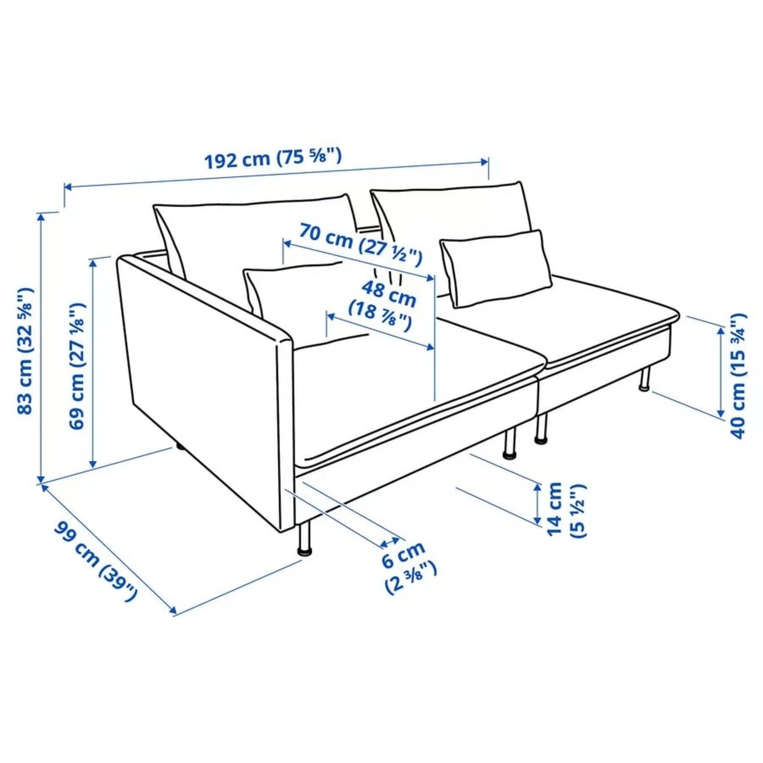 IKEA SÖDERHAMN White Fabric Loveseat - image-4