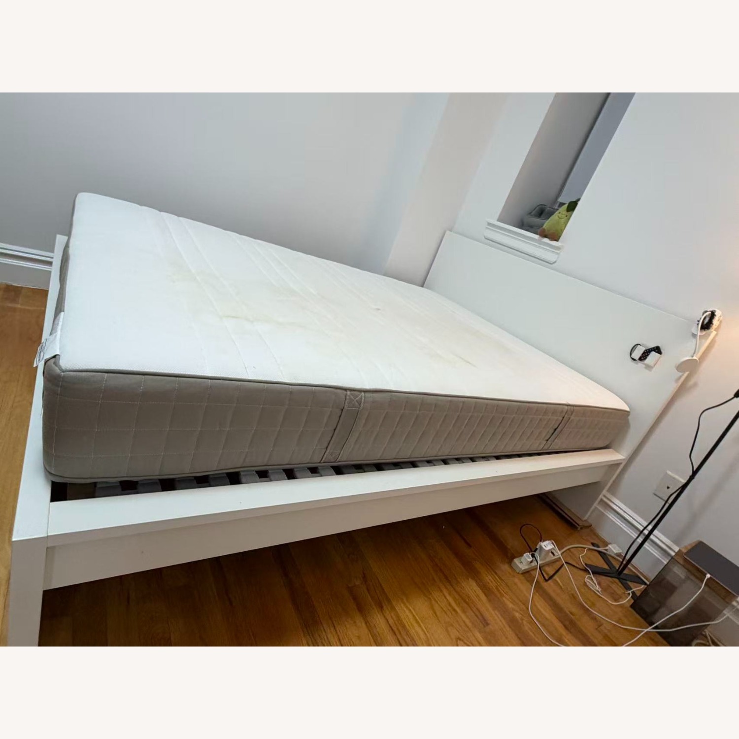 IKEA MALM White Wood Queen Bed - image-1