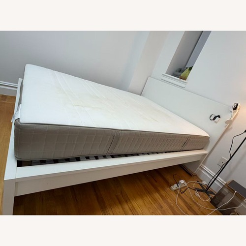 Used IKEA MALM White Wood Queen Bed for sale on AptDeco
