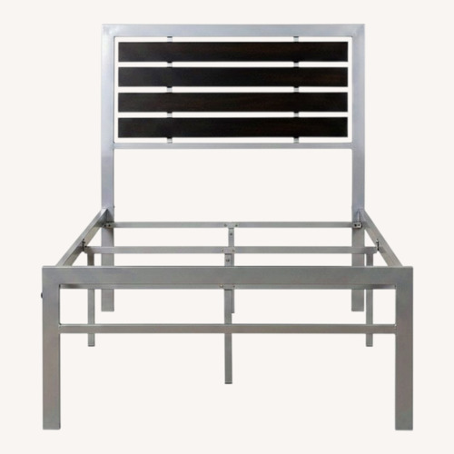 Used Light Gray Fabric Full Bed & Bed Frame for sale on AptDeco