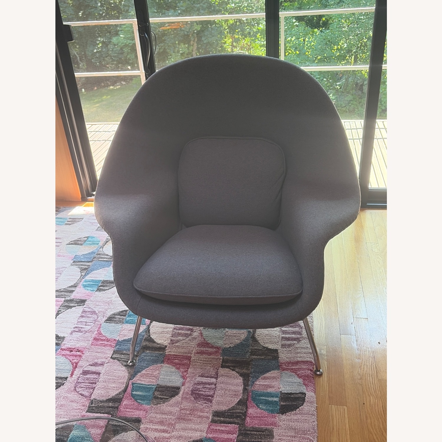 Rove Concepts Womb Dark Gray Wool Blend Accent Chair - image-1
