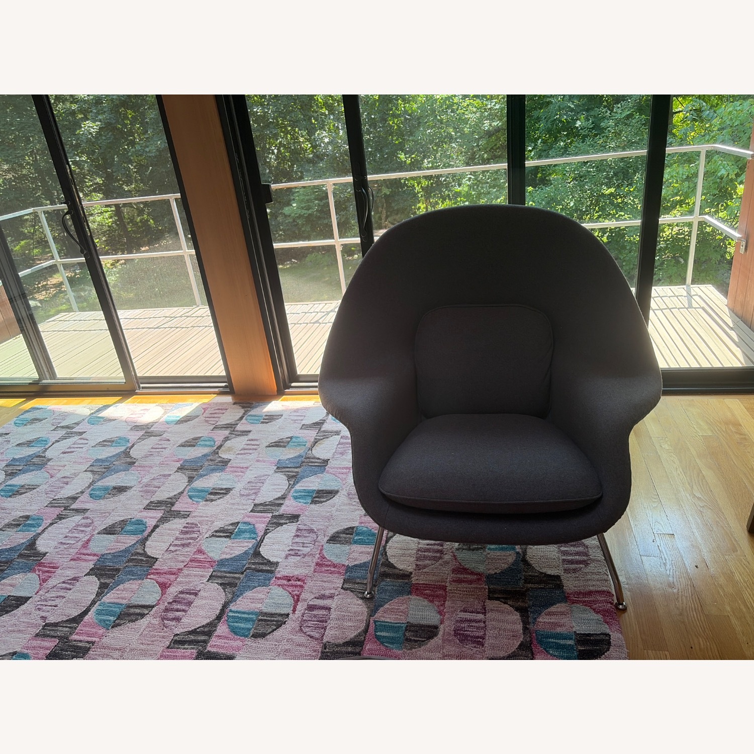 Rove Concepts Womb Dark Gray Wool Blend Accent Chair - image-2
