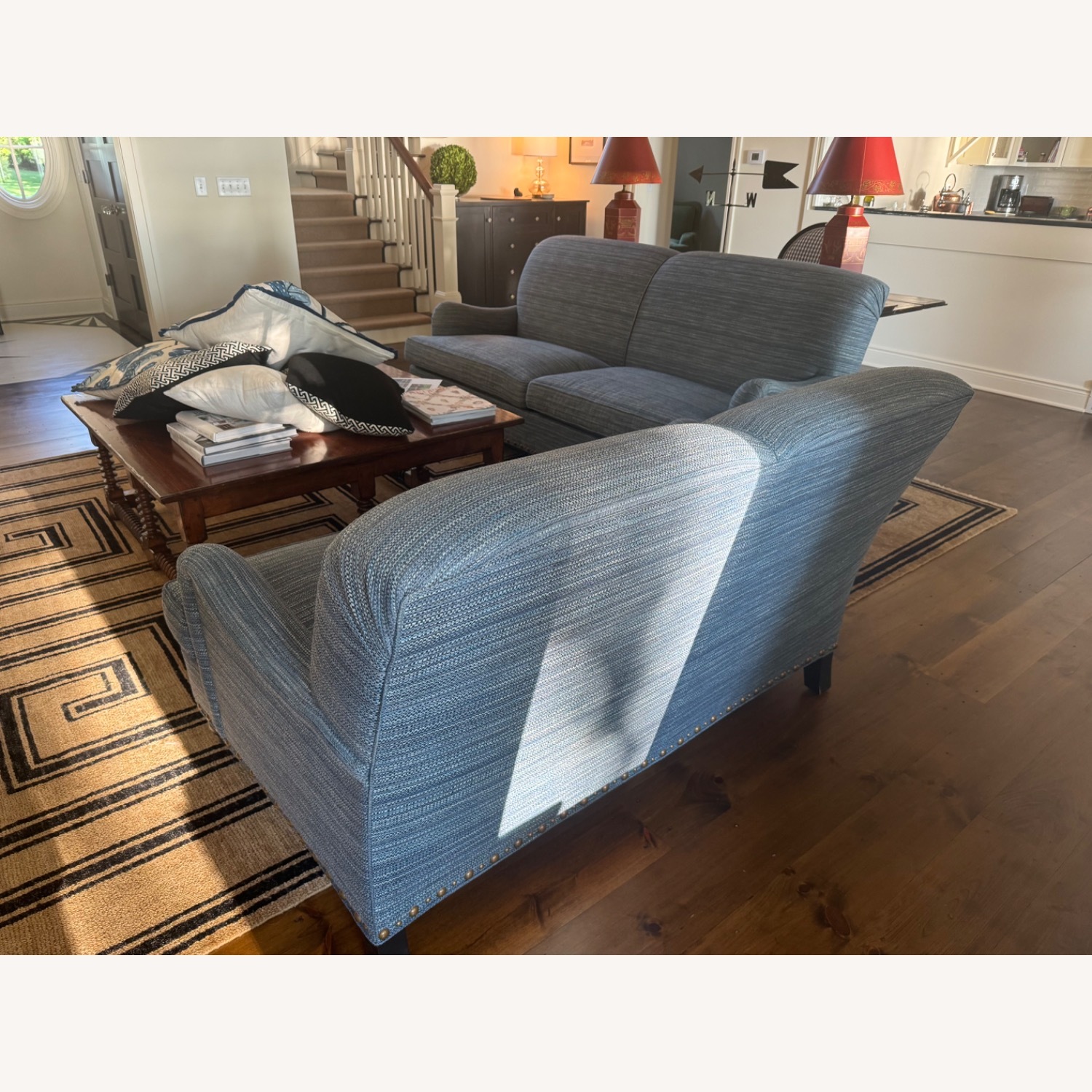 Duralee Fine Furniture Blue Loveseat - image-2