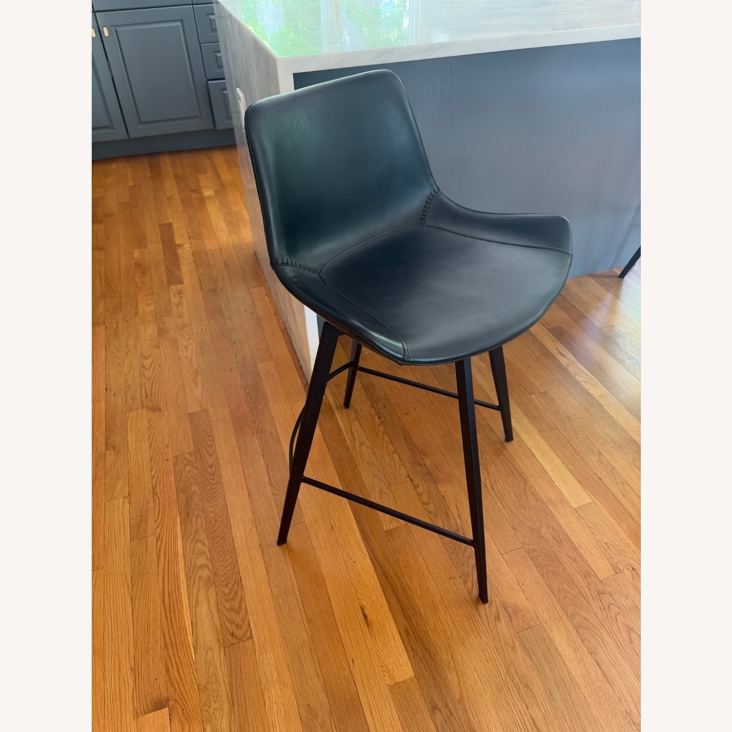 Arhaus Gage Faux-leather Charcoal Counter Stools - image-1