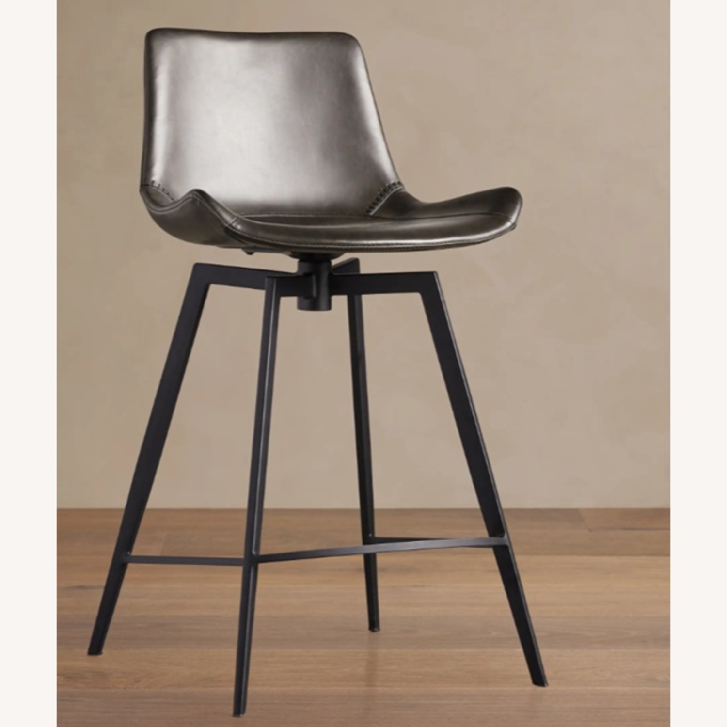 Arhaus Gage Faux-leather Charcoal Counter Stools - image-6