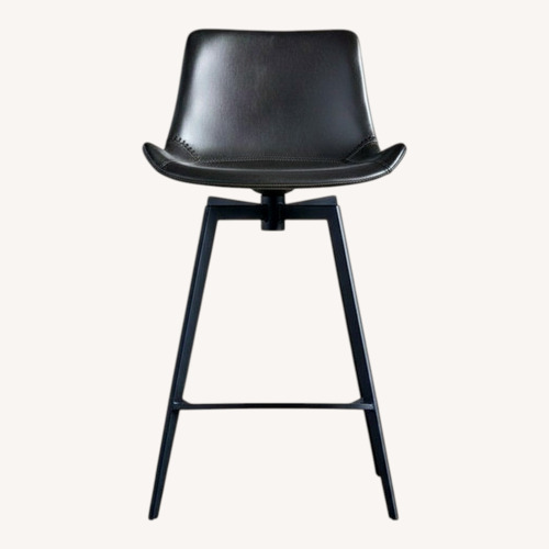 Used Arhaus Gage Faux-leather Charcoal Counter Stools for sale on AptDeco