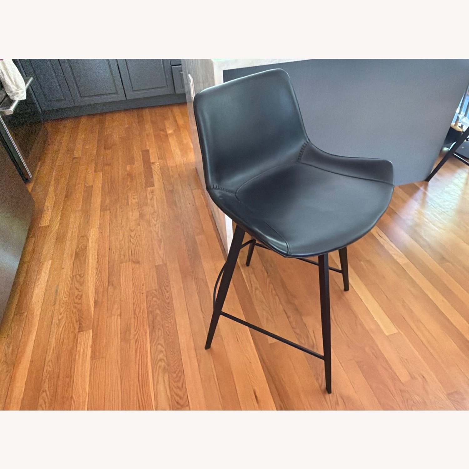 Arhaus Gage Faux-leather Charcoal Counter Stools - image-2