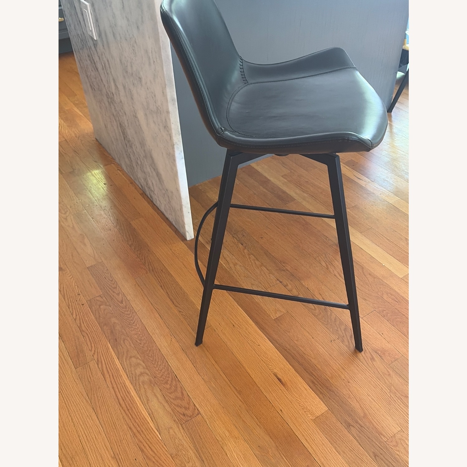 Arhaus Gage Faux-leather Charcoal Counter Stools - image-3