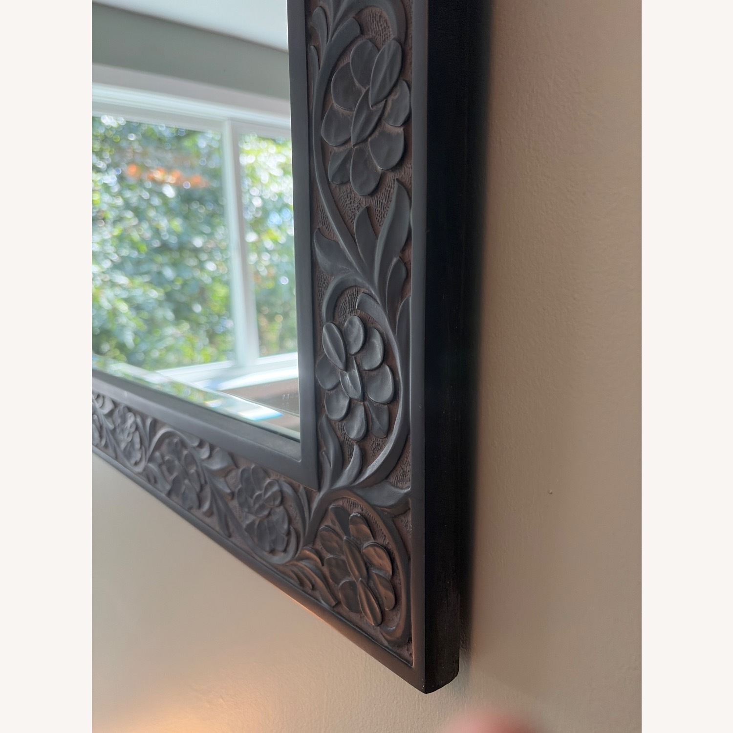 Pottery Barn Dark Brown Wood Wall Mirror - image-3