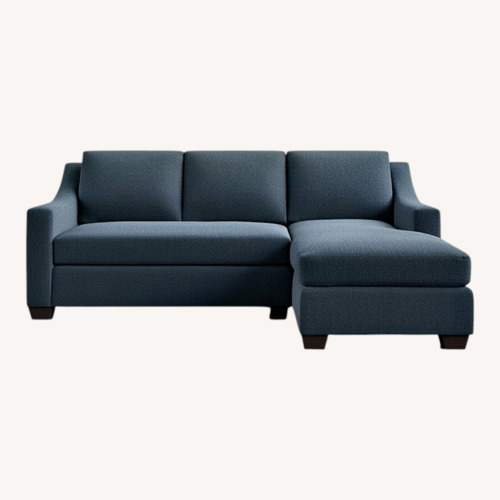 Used Pottery Barn York Microsuede Chaise Sofa Sectional for sale on AptDeco