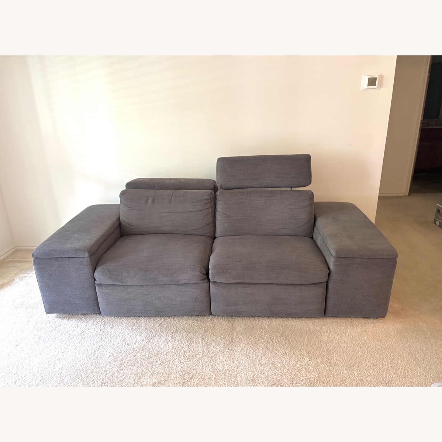 West Elm Enzo Dark Gray Fabric 2 Piece Sectional - image-7