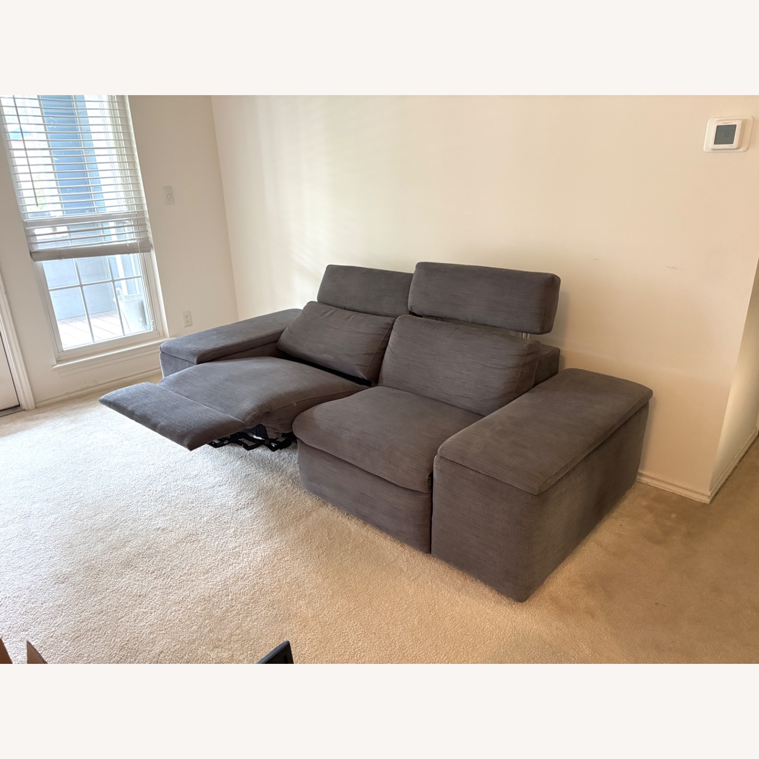 West Elm Enzo Dark Gray Fabric 2 Piece Sectional - image-1