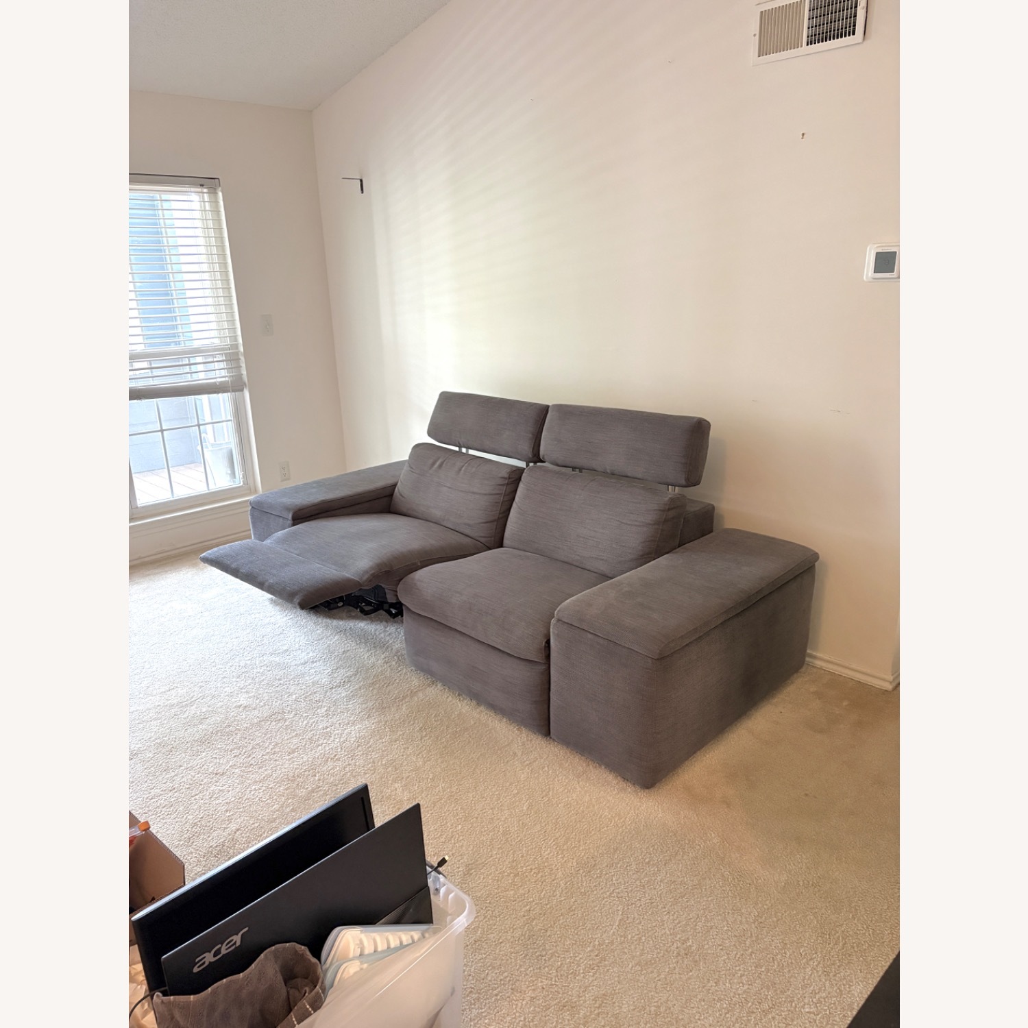 West Elm Enzo Dark Gray Fabric 2 Piece Sectional - image-4