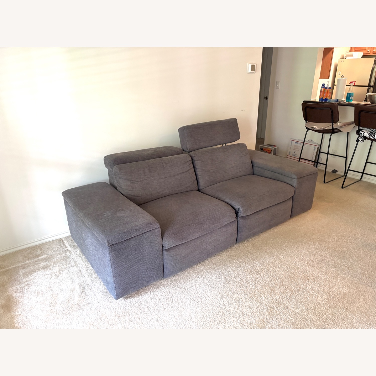 West Elm Enzo Dark Gray Fabric 2 Piece Sectional - image-6